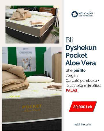 Dyshek Pocket Aloe Vera + Jorgan + Çarçaf+ 2 Jastëkë FALAS!